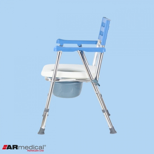 Krzesło toaletowo-prysznicowe, aluminiowe – składane