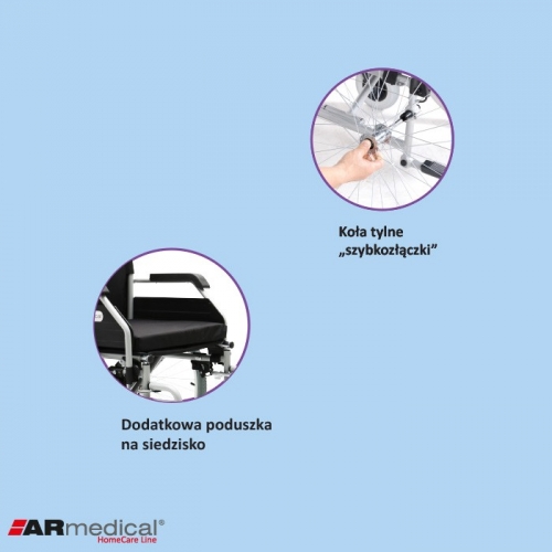 Wózek inwalidzki stalowy OPTIMUM