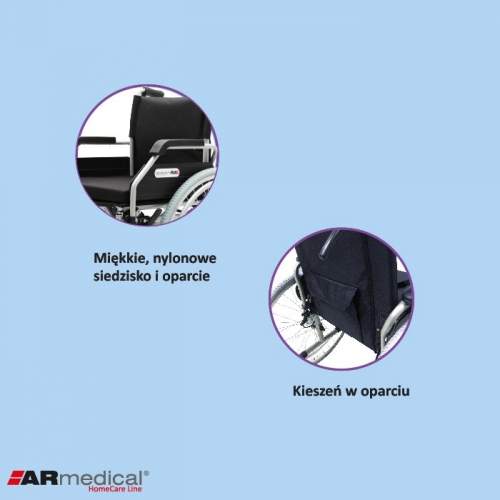 Wózek inwalidzki stalowy OPTIMUM
