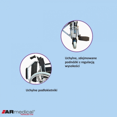 Wózek inwalidzki stalowy REGULAR