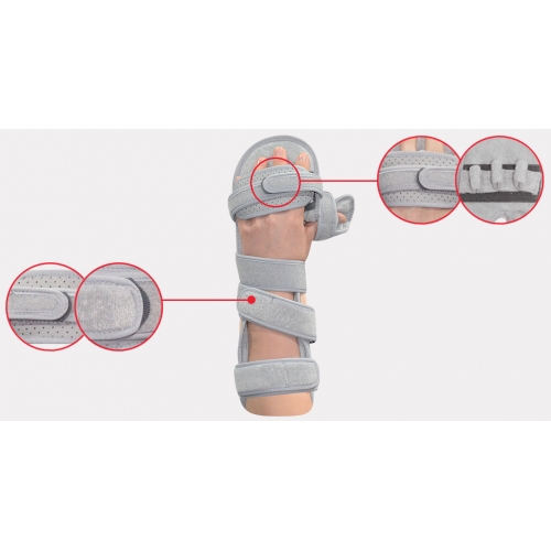Plastyczna orteza ręki i przedramienia z ujęciem dłoni i kciuka oraz separatorem palców AM-SDP-K-01