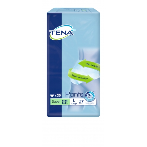 TENA Pants Super L (100-135 cm), majtki chłonne, 30 sztuk
