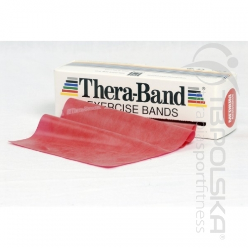 Taśmy rehabilitacyjne 5,5 m Thera Band® czerwona, średnia